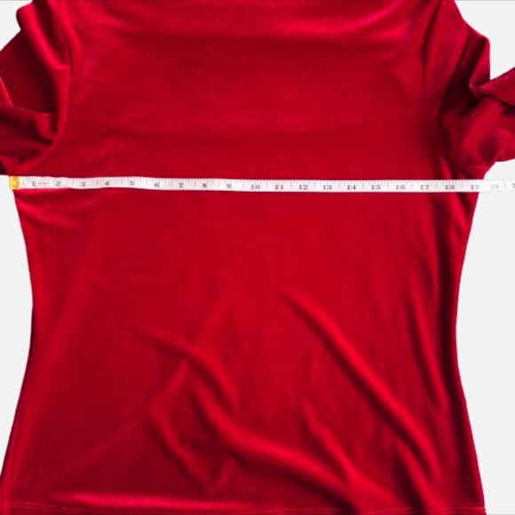 Jon Den Red Cowl Neck Long Sleeve Christmas Date Night Holiday Party Top(Size L) - Picture 5 of 9